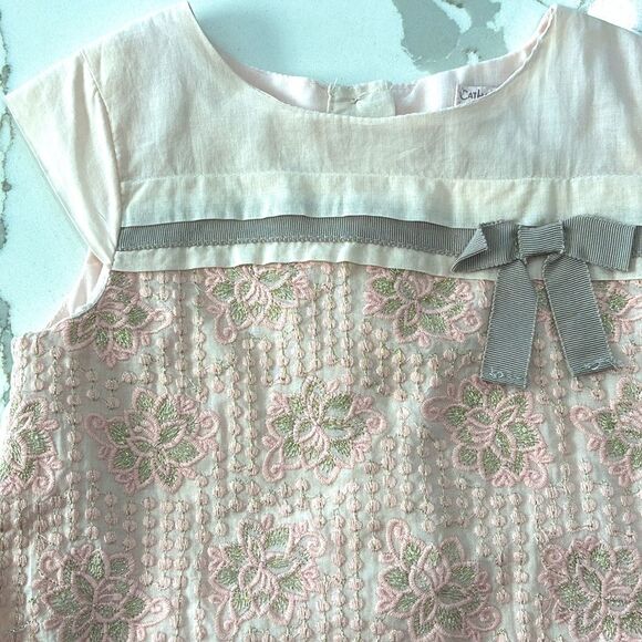 Catherine Malandrino | Baby Girls Peach Orange Formal Sleeveless Dress 2T - Picture 4 of 9